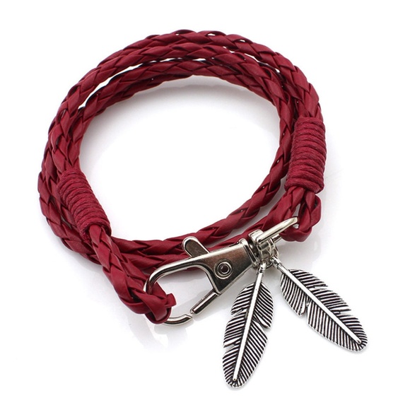 Leather Wrap Braided Wristband Bracelet Bangle - Picture 3 of 4